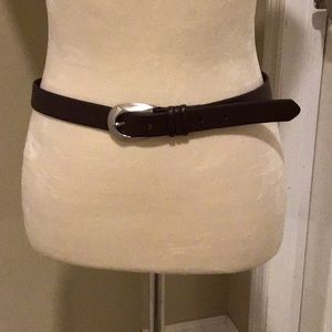 Dark brown leather belt by Rolfs size medium 37 in long 1 in width